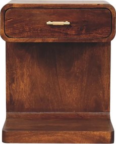 Artisan Furniture Lite drewno Kasztanowa Szafka Nocna z Zaokrąglonym Uchwytem T-Bar