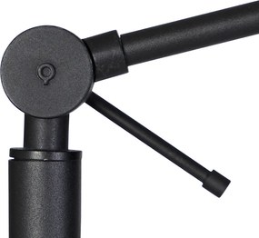 Lampa stojąca czarna z abażurem w kolorze jasnobrązowym 50 cm regulowana - Editor