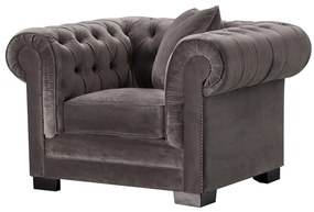 Fotel Chesterfield Classic Velvet Dark Grey 118x96x77cm