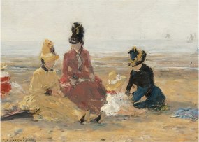 Obraz - Eugène Boudin, On the Beach, Trouville, reprodukcje (70x50 cm)