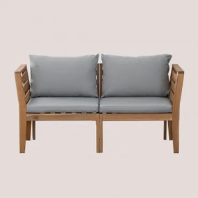 Filips 2-częściowa Modułowa Sofa Ogrodowa Z Podłokietnikami Z Drewna Akacjowego Jasnoszary - Sklum