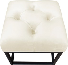 Pufa CHESTERFIELD tkanina Welur loft ławka podnóżek metal : Kolor Stelaża - Czarny , Kolor tkaniny - VELVET - MG50, Typ tkaniny - Velvet