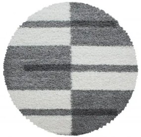Dywan shaggy Gala szaro-kremowy 80 cm x 80 cm koło