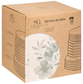 Porcelanowa zastawa dla 6 osób LILY, 18 elementów