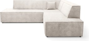 Masseno Narożnik TESSO z funkcją spania i pojemnikiem na pościel Narozniki L, Rozkładana sofa - Kremowy, TILIA 01
