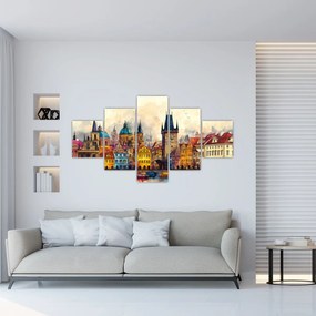 Obraz - Jesień w malowanym mieście (125x70 cm)