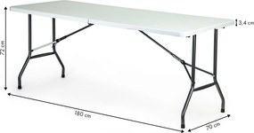 Składany stół cateringowy bankietowy Party 180 cm, biały