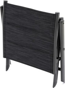 Składane aluminiowe krzesło - czarna, ciemnoszara rama