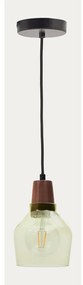 Zielona/w ciemnym naturalnym kolorze lampa wisząca ze szklanym kloszem ø 13,5 cm Silex – Kave Home
