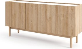 Komoda: 3 drzwi, 6 półek, Dąb Riviera, 144 x 68 x 37 cm