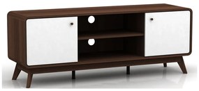 Biało-brązowa szafka pod TV w dekorze orzecha 140x53 cm Caitlin – Støraa