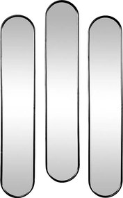 Zestaw 3 owalnych luster metalowych - dł.23 x wys.120 cm - Czarny - JAYLEN