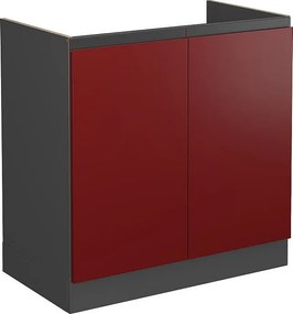 Szafka pod zlew czerwony 80x46x81.6 r-line