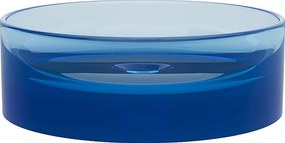 Umywalka nablatowa okrągła przezroczysta z żywicy - 40 cm - Niebieski - SPAVO