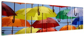 Obraz kolorowych parasoli (170x50 cm)
