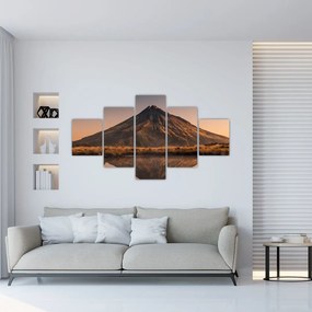 Obraz odbicia góry Taranaki, Nowa Zelandia (125x70 cm)