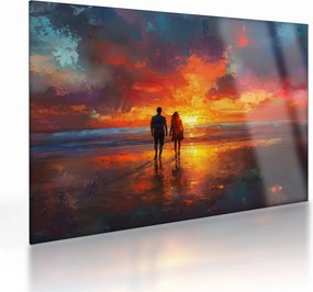 Obraz na szkle - Spacer po plaży (70x50 cm)