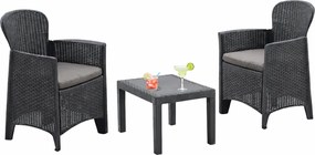 Zestaw ogrodowy AKITA, 3-częściowy, antracytowy I.P.A.E-Progarden