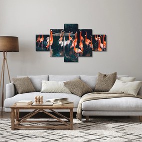 Obraz stada flamingów (125x70 cm)