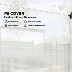 Outsunny Szklarnia 3 x 2 x 2 m tunel foliowy z 4 oknami z siatką, szerokimi rolowanymi drzwiami na zamek, moskitierą, UV-odporna | Aosom PL