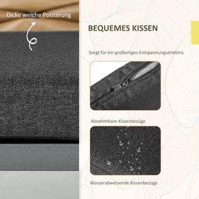 Outsunny Krzesła ogrodowe Krzesła na zewnątrz, Stylowe, mieszczące się w pogodzie, nowoczesne wzornictwo, 57 x 58 x 87cm, Czarny