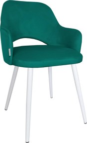 Krzesło Milano tkanina Welur noga metalowa : Kolor nogi - Biały stożek, Kolor tkaniny - VELVET - MG20, Typ siedziska - Siedzisko stałe