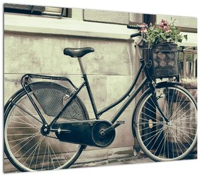 Obraz - Vintage rower z kwiatami (70x50 cm)