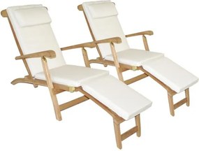 Zestaw 2 szt. poduszek Garth II na leżaki - kolor kremowy