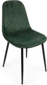 Zestaw 4 krzeseł z ciemnozielonego aksamitu - IRELIA