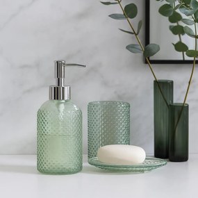 Zestaw łazienkowy NODE, dozownik, kubek na szczoteczki i mydelniczka, 3 elementy