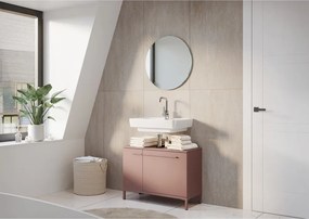 Brązowa szafka pod umywalkę z matowym wykończeniem 80x59 cm Laurino – Germania