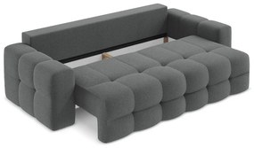 Ciemnoszara rozkładana sofa z materiału bouclé 255 cm Milu – Makamii