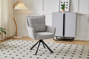 Szary fotel obrotowy sztruksowy - Herry