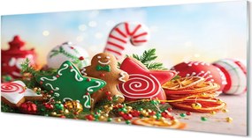 Panel szklany do Kuchni Pierniki i Bożonarodzeniowe Bombki