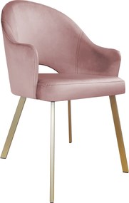 Krzesło Velvet tkanina Welur noga metalowa : Kolor nogi - Złota profil, Kolor tkaniny - VELVET - MG58, Typ siedziska - Siedzisko stałe