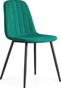 Zielone pikowane krzesło welurowe L9-Z31