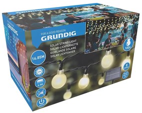 Grundig - LED Łańcuch solarny 100xLED/8 funkcji 16,85m ciepła biel