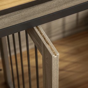 PawHut Klatka dla psa z 2 drzwiami transportowa z zamkiem rustykalny brązowy | Aosom PL