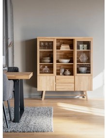Naturalna witryna z litego drewna dębowego 130x150 cm Brooklyn – Rowico