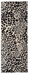 Czarno-beżowy bawełniany ręcznik plażowy 78x200 cm Leopard – Catherine Lansfield