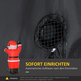 HOMCOM Nadmuchiwana Dekoracja Świąteczna, 2,4 m z oświetleniem LED, laska | Aosom PL