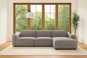 Narożnik w kształcie L Cursal, tkanina Salvador, Szary, Prawy