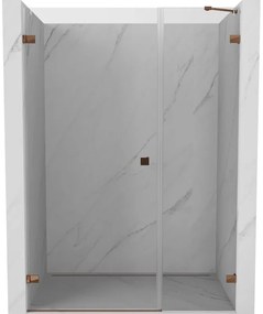 Mexen Lunar-B drzwi prysznicowe uchylne lewe 145 cm, transparent, różowe złoto - 832S-145-050-60-00-L