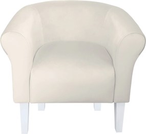 Fotel Milo tkanina Welur wygodny fotel tapicerowany do salonu i sypialni : Kolor nogi - Biała, Kolor tkaniny - VELVET - MG50, Wysokość nogi - 20 cm