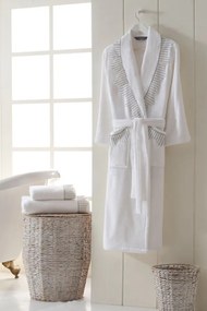 Damski elegancki szlafrok NOVA w ozdobnym opakowaniu S Biały