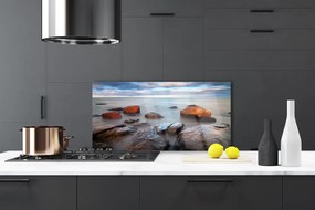 Dekor Szklany do Kuchni Nadmorskie Głazy v Słońcu