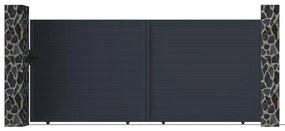 Przesuwna elektryczna brama aluminiowa pełna dł.374 x wys.165 cm antracyt NAZARIO