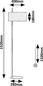 Rabalux 74240 stojąca lampa podłogowa z tekstylnym kloszem Narmin