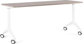 Biurko z kółkami i beżowym blatem Yumi S 180x70 cm