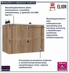 Wisząca szafka z umywalką 80 cm dąb evoke D0-Z27
